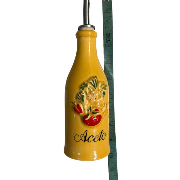 Vintage Revol La Porcelaine France Aceto Yellow Vinegar Decanter with Spout - Picture 7 of 10
